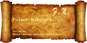 Fulmer Nikolett névjegykártya
